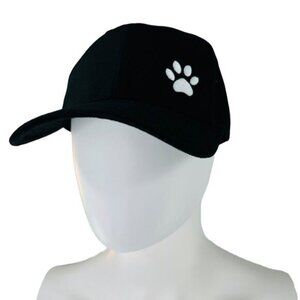 Poshing 4 Paws NEW Unisex Adjustable Paw Embroidered Baseball Cap in Bla…